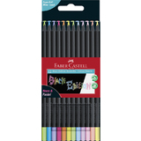 FABER-CASTELL dreikant-buntstifte Black Edition, 12er Etui