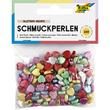 folia schmuckperlen "Glittery Hearts", glatt/geprgt