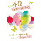 SUSY card Geburtstagskarte - 40. geburtstag "Luftballons"