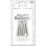 Clairefontaine geburtstagskerzen "Happy Birthday", silber