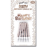 Clairefontaine geburtstagskerzen "Happy Birthday", rosegold