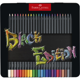 FABER-CASTELL dreikant-buntstifte Black Edition, 24er Etui