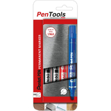 Pentel permanent-marker N60, Keilspitze, 4er Etui, sortiert