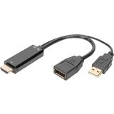 DIGITUS 4K hdmi Adapter - hdmi auf DisplayPort, 0,2 m