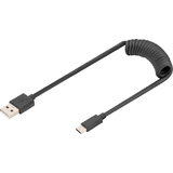 DIGITUS usb 2.0 Spiralkabel, usb-a - usb-c Stecker, 1,0 m