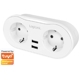 LogiLink wi-fi Smart plug Adapterstecker, 2-fach + 2x USB