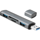 LogiLink usb 3.2 gen2 Hub mit Kartenleser, 2 Port, alu