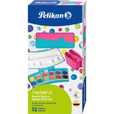 Pelikan deckfarbkasten ProColor 735, 12 Farben, trkis/pink