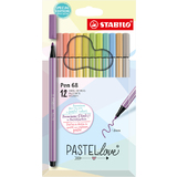 STABILO fasermaler Pen 68 PASTELlove, 12er Karton-Etui