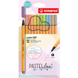 STABILO fineliner point 88 Pastellove, 12er Karton-Etui