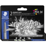 STAEDTLER fasermaler pigment pen, schwarz, 2er Kartonetui