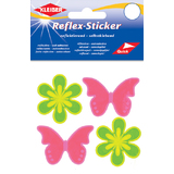 KLEIBER reflex-sticker "Blume & Schmetterling", gelb/pink