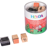 HEYDA motivstempel-set "Weihnachten", Klarsicht-Runddose