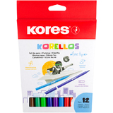 Kores fasermaler "Korello", fein, 12er Karton-Etui