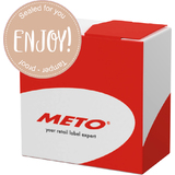 METO siegeletiketten "Enjoy - sealed for you"