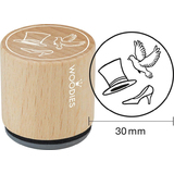 COLOP motiv-stempel Woodies "Zylinder-Taube-Brautschuh"