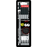 STABILO creative Tips arty BLACK, 5er Kartonetui