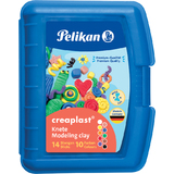 Pelikan kinderknete Creaplast, 14er kunststoffbox blau