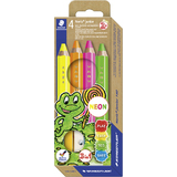 STAEDTLER hexagonal-buntstift Noris junior NEON, 4er Etui