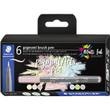 STAEDTLER fasermaler pigment brush pen "Pastel Colours", 6er