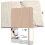 sigel notizbuch Conceptum, din A5, kariert, beige