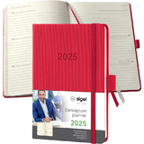 sigel taschenkalender Conceptum 2025, ca. din A6, rot