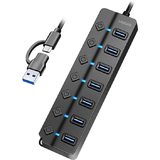 LogiLink usb 3.2 Hub, 7 Port, mit Ein-/Ausschalter, schwarz