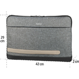 hama notebook-sleeve "Terra", bis 40 cm (15,6"), grau