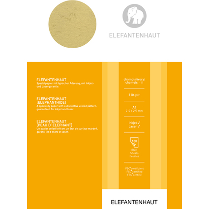 Elefantenhaut, DIN A4, 110 g/qm, chamois