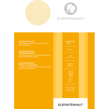 Elefantenhaut, DIN A4, 110 g/qm, wei