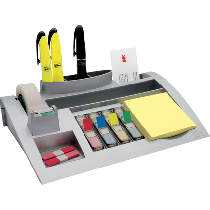 Post-it Schreibtisch Organizer, silber, bestckt