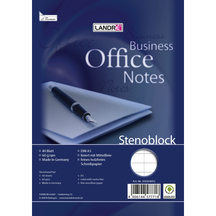 LANDR Stenoblock "Office Business Notes" A5, 40 Blatt