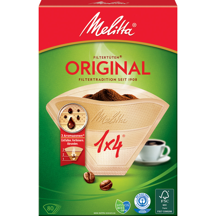 Melitta Aroma-Filtertten "1x4", naturbraun