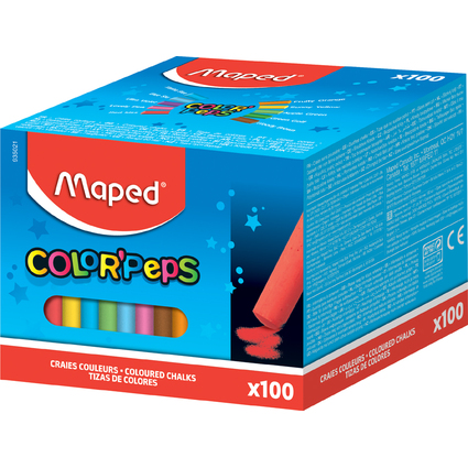 Maped Wandtafelkreide COLOR'PEPS, rund, farbig sortiert