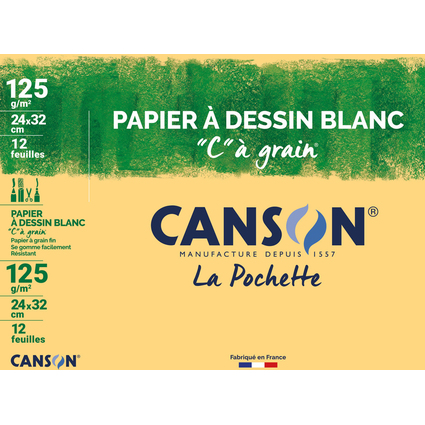 CANSON Zeichenpapier "C"  Grain, 320 x 240 mm, 125 g/qm