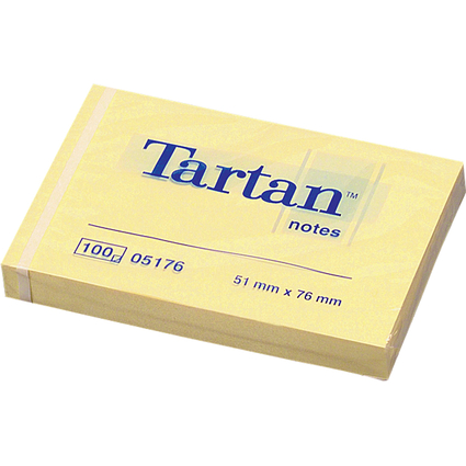 Tartan Notes Haftnotizen, 51 x 76 mm, hellgelb