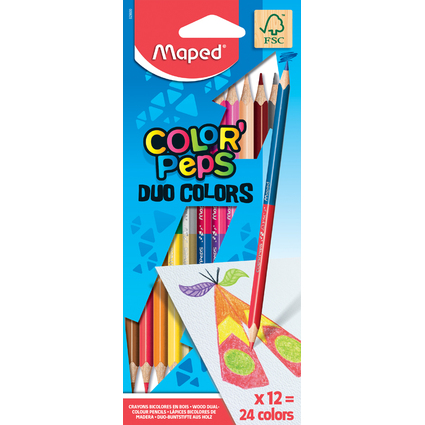 Maped Dreikant-Buntstift COLOR'PEPS DUO, 12er Kartonetui