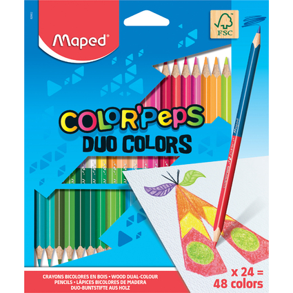 Maped Dreikant-Buntstift COLOR'PEPS DUO, 24er Kartonetui