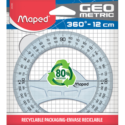 Maped Winkelmesser Geometric 360 Grad, 120 mm,aus Kunststoff