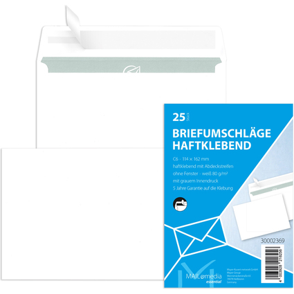 MAILmedia Briefumschlag Offset wei, C6, ohne Fenster