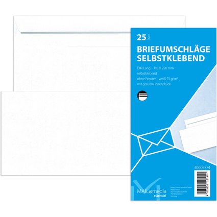 MAILmedia Briefumschlag Offset wei, DIN lang, ohne Fenster