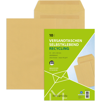 MAILmedia Versandtasche Natron braun, C4, ohne Fenster