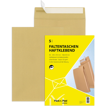 MAILmedia Faltenversandtasche B4, ohne Fenster, braun