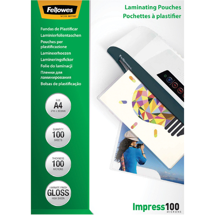 Fellowes Laminierfolientasche, DIN A4, glnzend, 200 mic