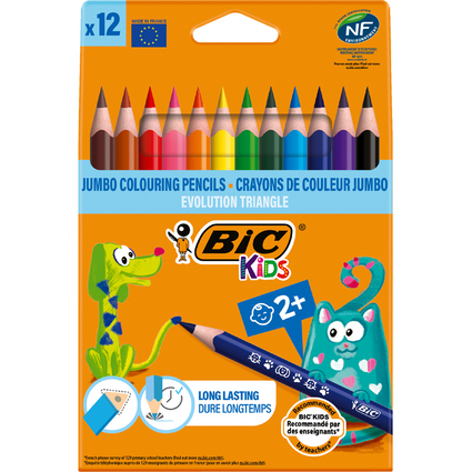 BIC KIDS Dreikant-Buntstifte Evolution Triangle, 12er Etui