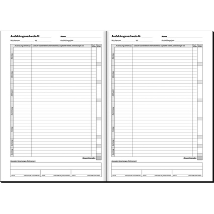 sigel Formularbuch "Ausbildungsnachweis", A4, 28 Blatt