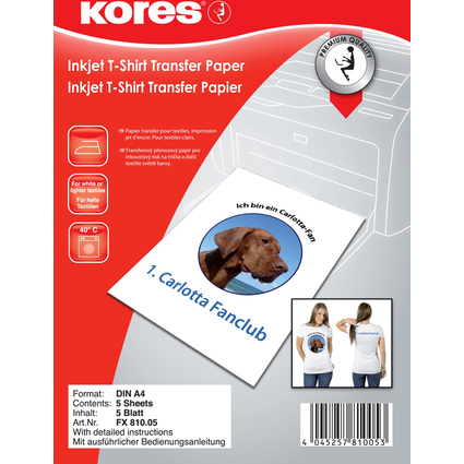 Kores T-Shirt Transferfolie, fr helle Textilien