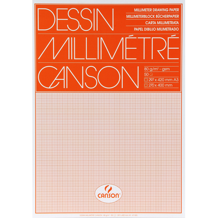 CANSON Millimeterpapier, 650 x 500 mm, 90 g/qm