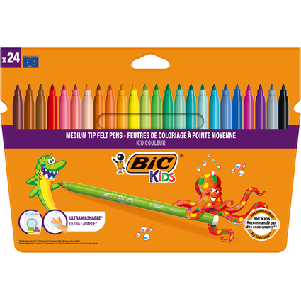 BIC KIDS Fasermaler Kid Couleur medium, 24er Kartonetui