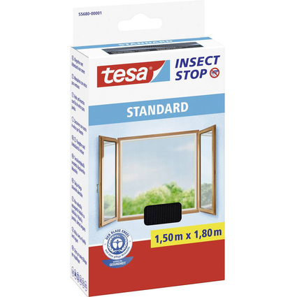 tesa Fliegengitter STANDARD fr Fenster, 1,50 m x 1,80 m